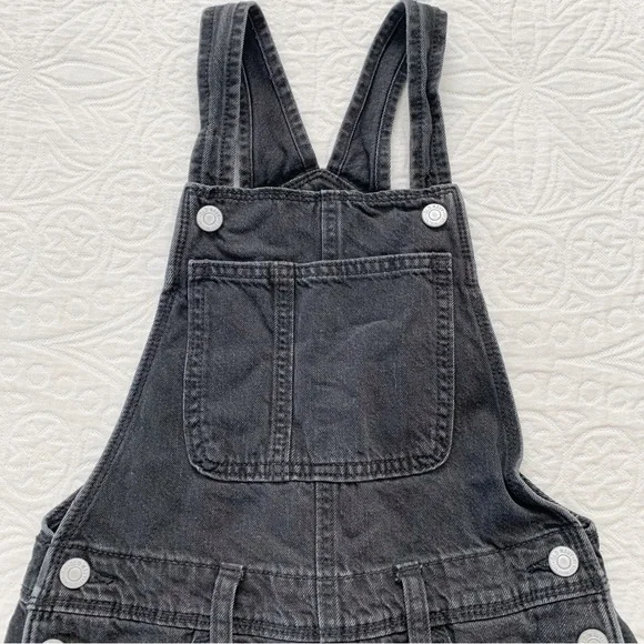 Old Navy Girls' Raw Hem Jean Shortalls, Black - Picture 3 of 5